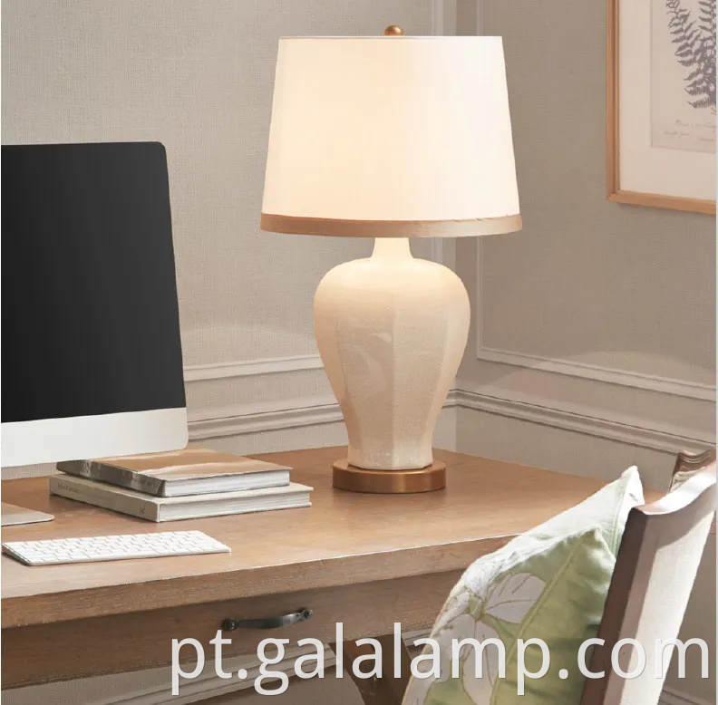 Lâmpada de mesa de cerâmica clássica americana elegante para salas de estar